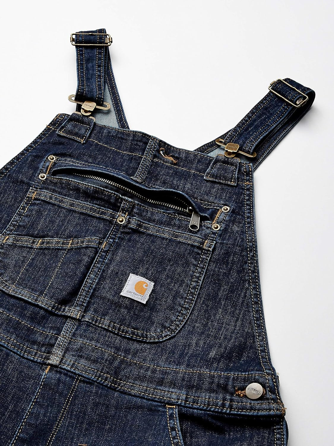 Womens Denim Double Front Bib Overalls