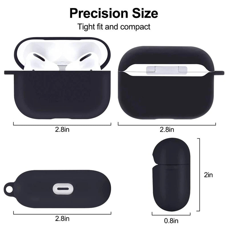 Letter a Z Matte Black Headphone Case for Apple Airpods Pro Shockproof Soft Silicone Protection Air Pods Pro Earphone Box Cover