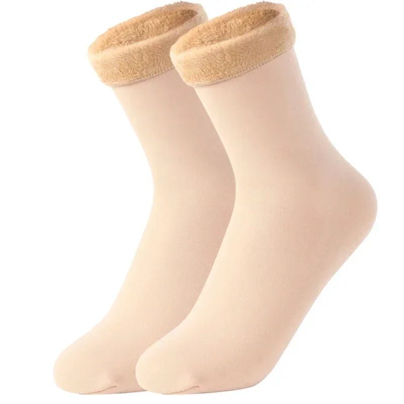 Winter Warm Women Socks Soft Thicken Thermal Plush Socks Girls Solid Color Velvet Wool Snow Boots Floor Socks Home Sleeping Sock