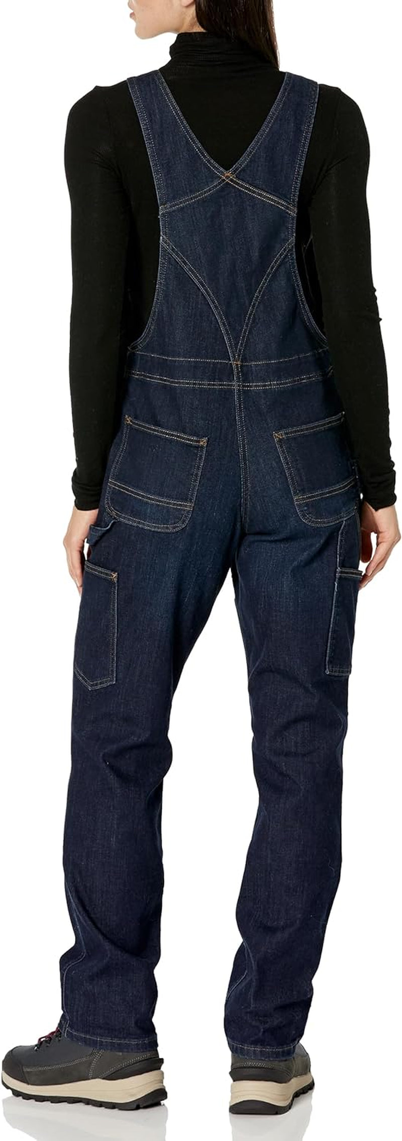 Womens Denim Double Front Bib Overalls